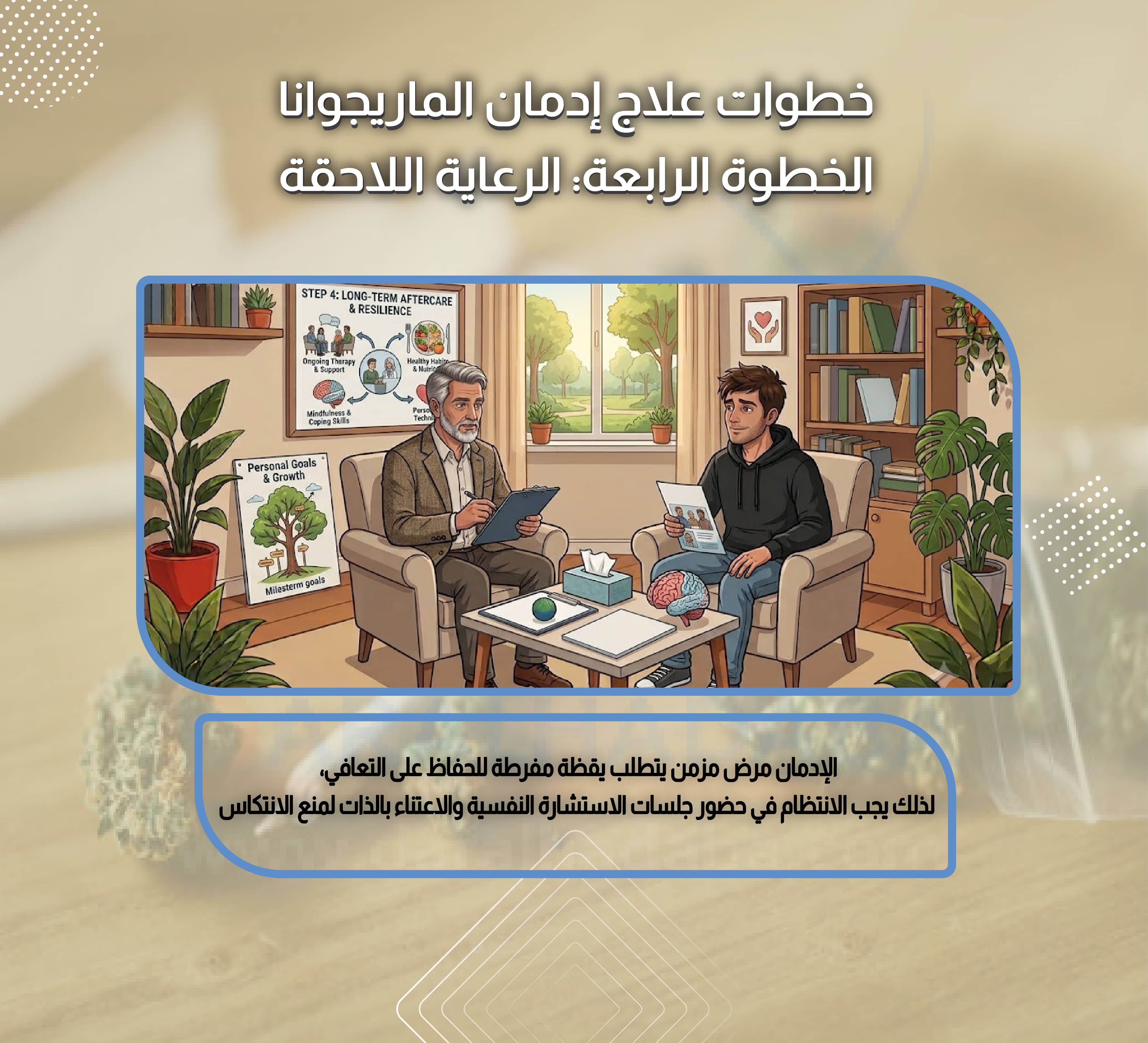 خطوات علاج إدمان الماريجوانا الخطوة الرابعة: الرعاية اللاحقة